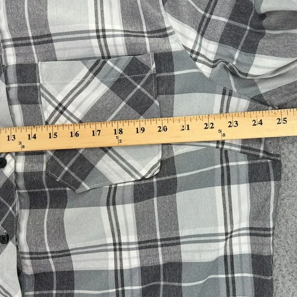 DULUTH ALASKAN HARDGEAR Shirt Women XL Windowpane Plaid Button Up Long Sleeve - Picture 6 of 16